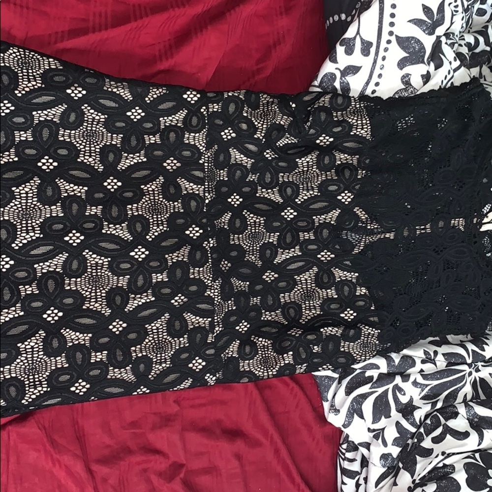 black lace tight short party dress